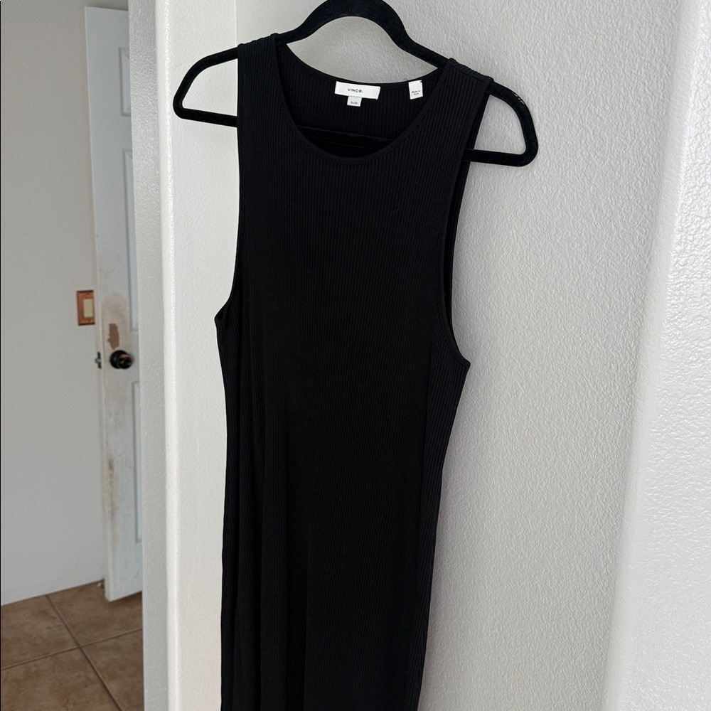 Vince Black Ribbed Tank - Picture 2 of 5